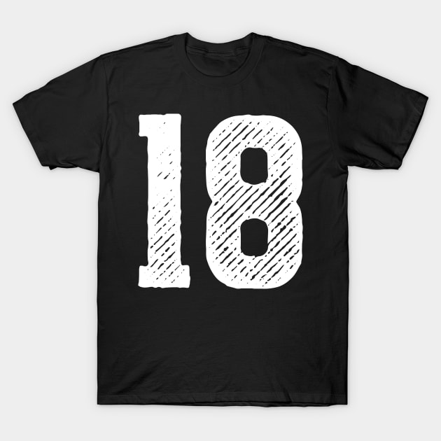 Rough Number 18 T-Shirt by colorsplash